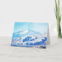 Cartão de Nota em Branco Montanhas Nevadas do Colo