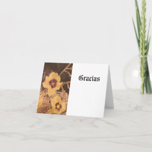Cartão de nota em espanhol Obrigado/Gracias