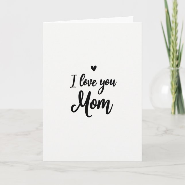 Cartão de Nota Escrita 'Eu Te Amo Mamãe' (Frente)