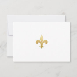 Cartão de Nota Fleur-de-Lis Dourado