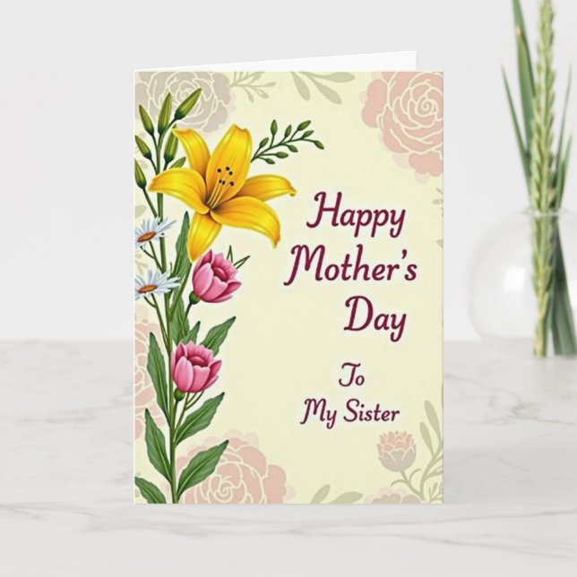 Cartão de Nota Flor Suave Listrada (Frente)