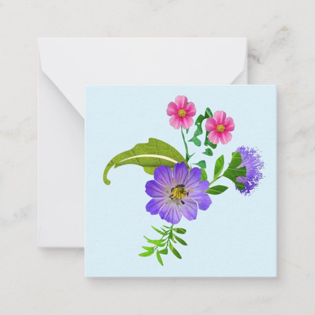 Cartão de Nota Floral Bonito (Frente)