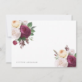 Cartão de nota floral com flores vintage