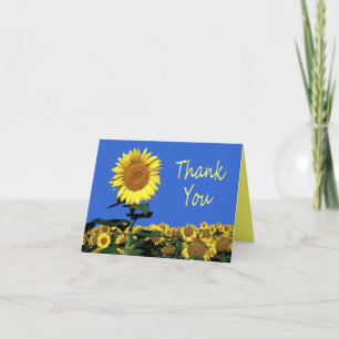 Cartão de Nota Floral do Girassol Amarelo Obrigado