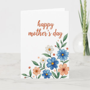 Cartão de Nota Floral em Aquarela