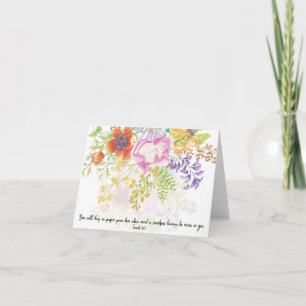 Cartão de nota floral em aquarela de água de nasce