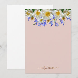 Cartão de Nota Floral em Aquarela Elegante