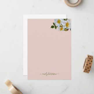 Cartão de Nota Floral em Aquarela Elegante