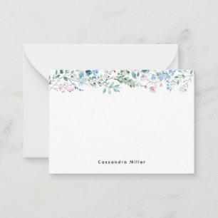 Cartão de Nota Floral Minimalista Elegante de Pr