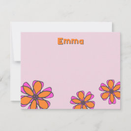 Cartão de Nota Floral Moderno Médio