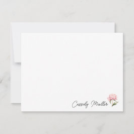 Cartão de Nota Floral Peônia