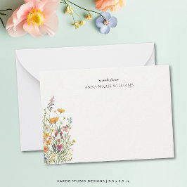 Cartão de Nota Floral Personalizado Chic Elegante