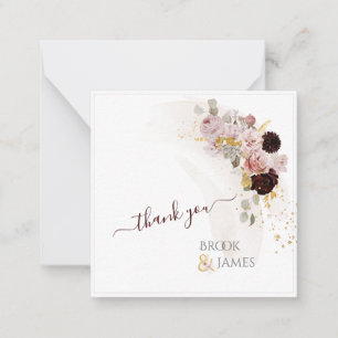 Cartão de Nota Flores de Outono Rústicas Boho da P