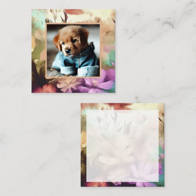 Cartão de Nota Fotográfica Floral Especial (Frente/Verso)