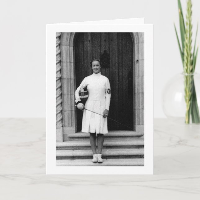 Cartão de Nota Fotográfica Vintage Helene Mayer Fe (Frente)