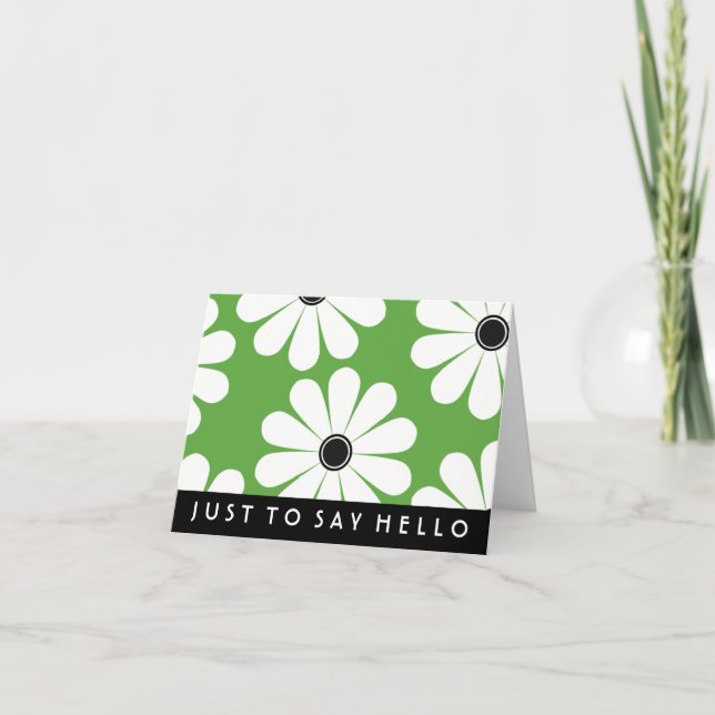 Cartão de Nota Funky Daisies (Verde) (Frente)