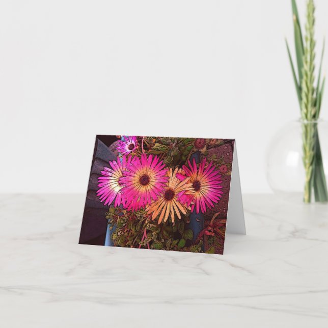 Cartão de Nota Gerbera Daisies (Frente)