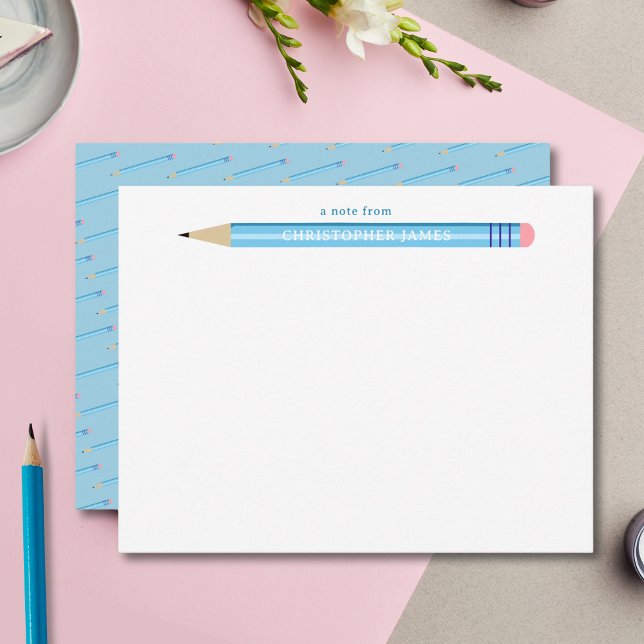 Cartão de Nota Infantil de Pencil Flat (Criador carregado)