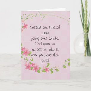 Cartão de Nota "Irmã é Especial"