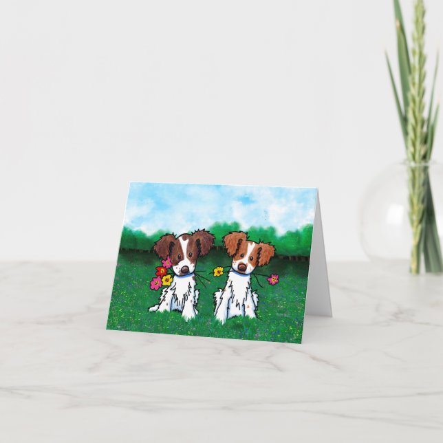 Cartão de Nota KiniArt Brittany Dog (Frente)