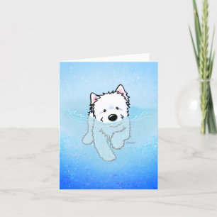 Cartão de Nota KiniArt Westie Nadando