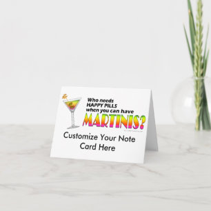 Cartão de Nota - Martinis v. Pílulas Felizes