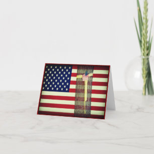 Cartão de Nota Militar de Bandeira Americana/Fita