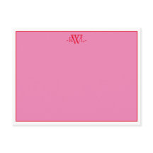 Cartão de Nota Mínima Cor-de-Rosa, Vermelho e Bran