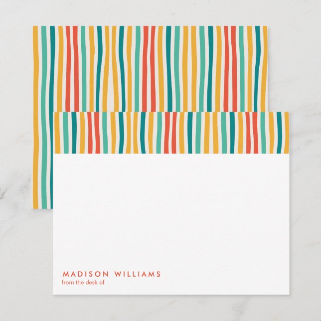 Cartão de Nota Moderna de Tendência de Na moda de  (Frente/Verso)