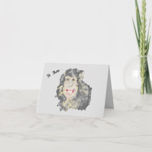 Cartão de Nota: Mundo de Chimpanzé (Frente)