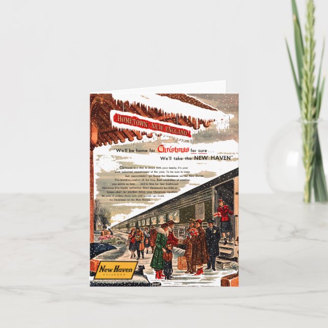 Cartão de Nota New Haven Railroad Christmas 1947 (Frente)