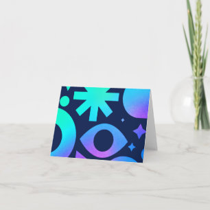 Cartão de Nota Olho do Mal Còsmico Teal Roxo Místi