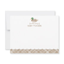 Cartão de Nota para Bebê de Mallard Duck Castanho 