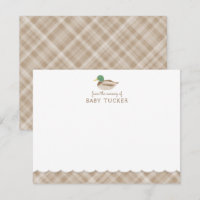 Cartão de Nota para Bebê de Mallard Duck Castanho 