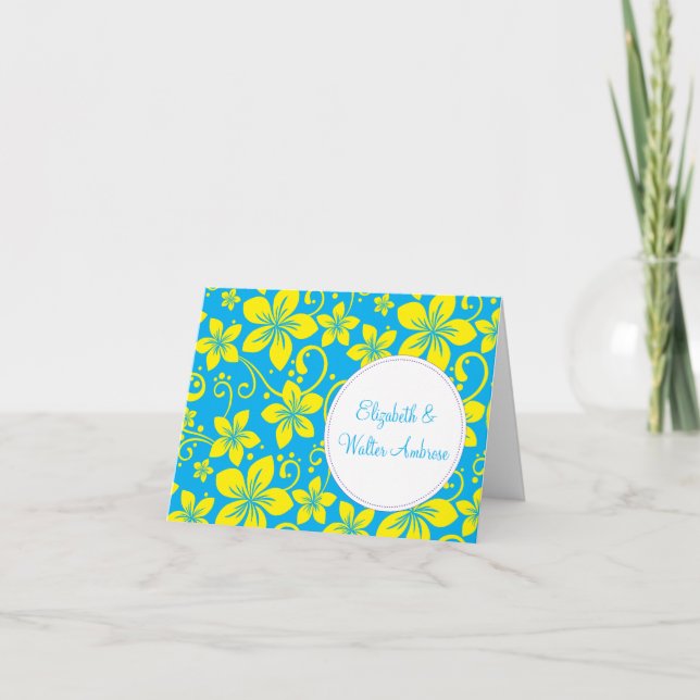 Cartão de Nota para Flores Tropicais (Frente)