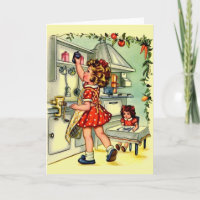 Cartão de Nota para Homemaker Vintage