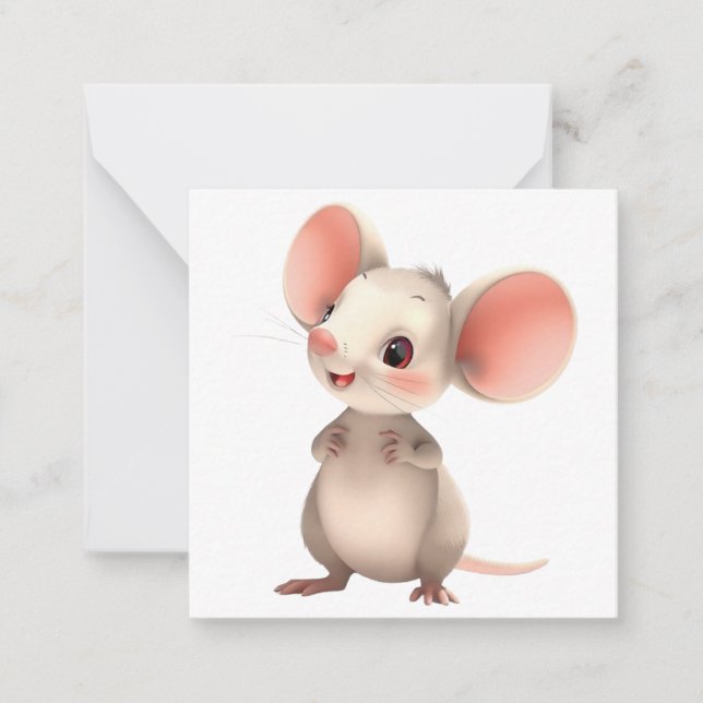 Cartão de Nota para o Mouse Cortado (Frente)