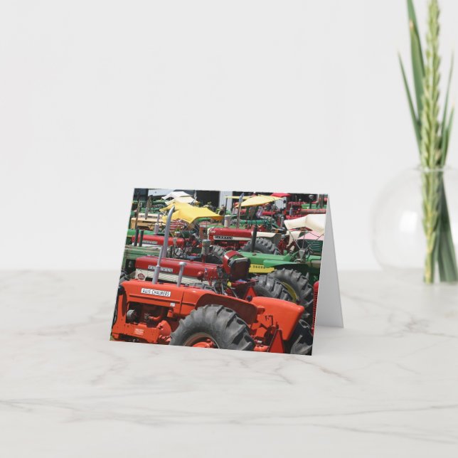 Cartão de Nota para o Trator Antigo: Muitos trator (Frente)
