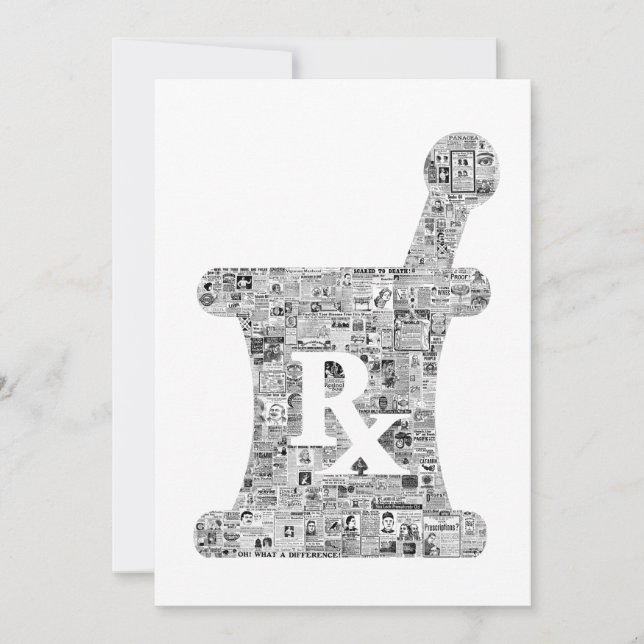 Cartão de nota para os anúncios de farmácia médica (Frente)