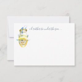 Cartão de Nota para Peixe Tropical de Cores Aquáti