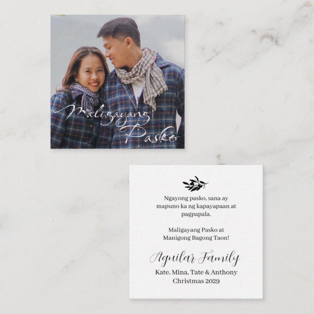 Cartão de Nota Pasko Pasko Paskong Pinoy Maligayan (Frente/Verso)