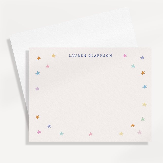 Cartão de Nota Pastel Estrelas Crianças (Criador carregado)