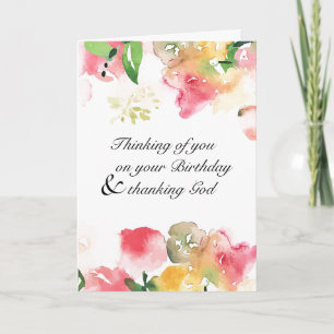 Cartão de Nota "Pensando em Você no Seu Aniversári