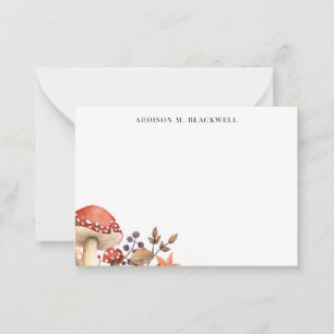 Cartão de Nota Personalizada de Autumn Watercolor