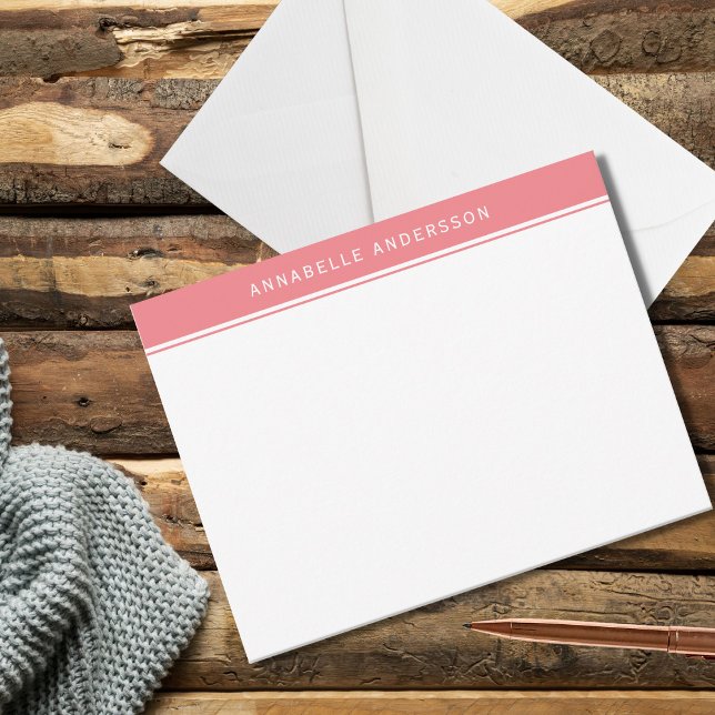 Cartão de Nota Personalizada Rosa das Mulheres Mod (Criador carregado)