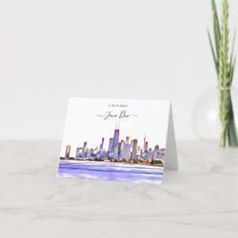Cartão de Nota Personalizada Skyline Chicago