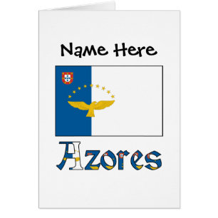 Cartão de Nota Personalizado Açores e Bandeira Aço