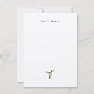 Cartão de Nota Personalizado Beija-flor-de-gargant