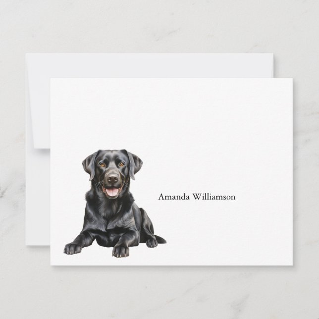 Cartão de Nota Personalizado Black Labrador (Frente)
