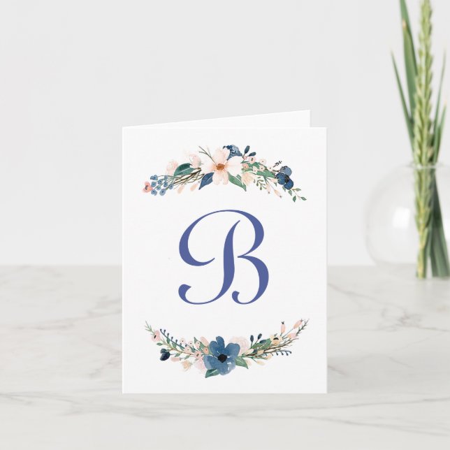 Cartão de nota personalizado com flores em aquarel (Frente)